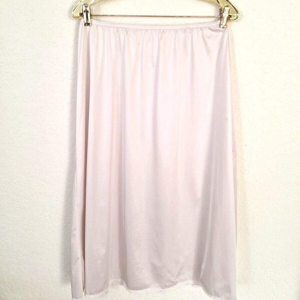 Vanity Fair Half Slip Tricot All Nylon Cream with Lace Trim